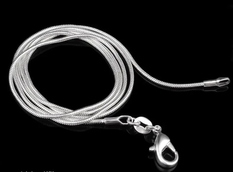 1MM 925 Sterling Silver Chain Fashion Sliver Necklace High Quality Snake Chain For Men And Women