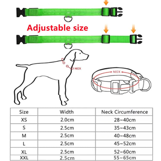 LED Glowing Dog Collar Adjustable