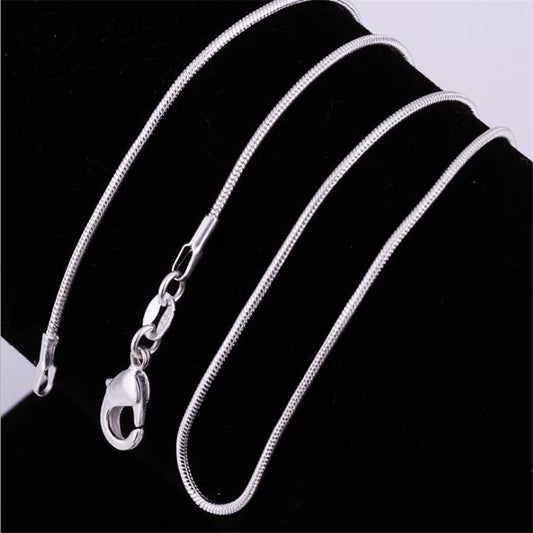 1MM 925 Sterling Silver Chain Fashion Sliver Necklace High Quality Snake Chain For Men And Women