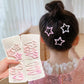 3/6 Pcs/Set Girls Fashion Coffee Color Geometric Stars Ornament Pink Hair Clips