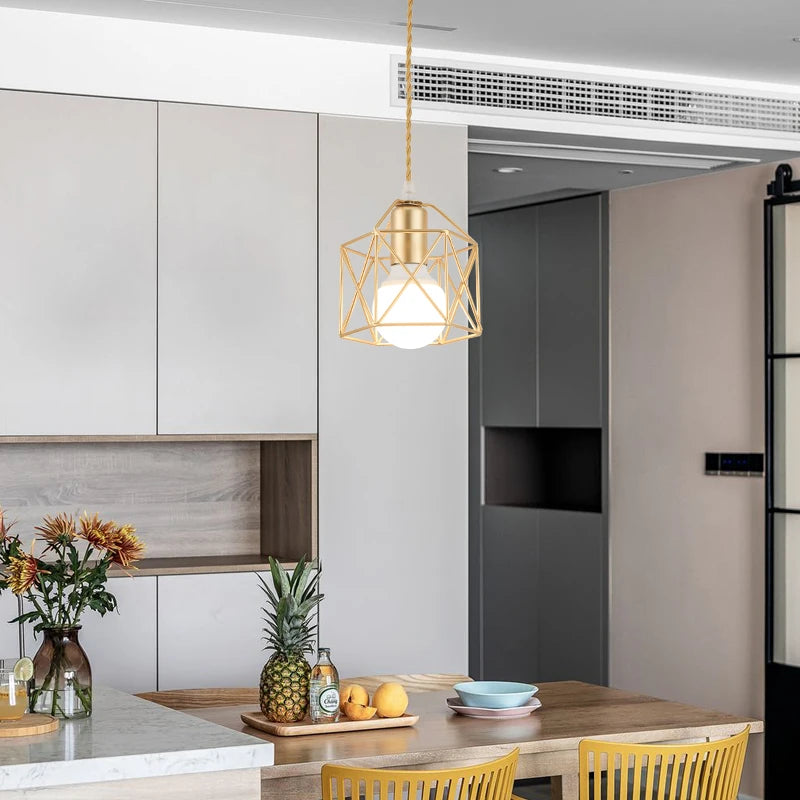 Modern LED Pendant Light Iron Gold Black Minimalist