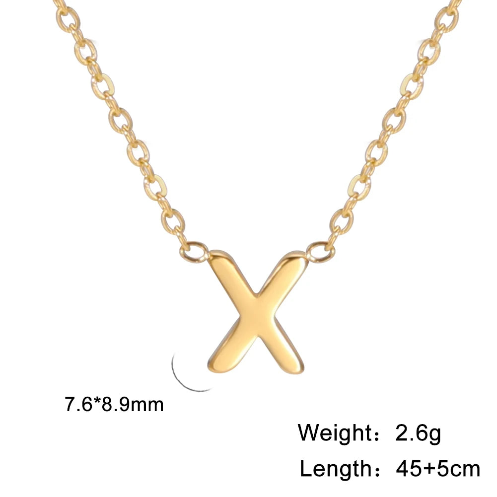 Cazador Minimalist Initial A-Z Letter Necklace for Women